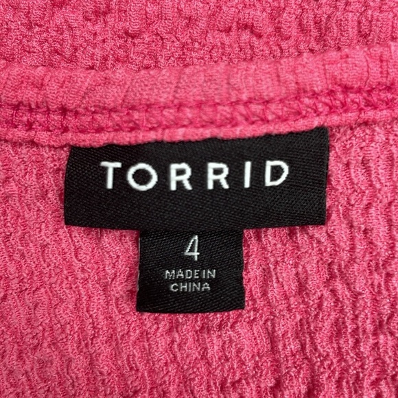 Torrid Crinkle Gauze Sleeveless Scoopneck Tank Top Boho Barbie Pink 4X - Picture 5 of 7